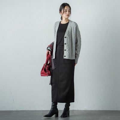 【ＷＥＢ限定】スエードナローロングスカート≪セットアップ対応／洗濯機で洗える≫