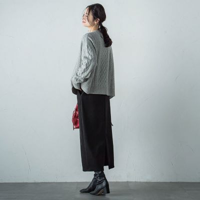 【ＷＥＢ限定】スエードナローロングスカート≪セットアップ対応／洗濯機で洗える≫