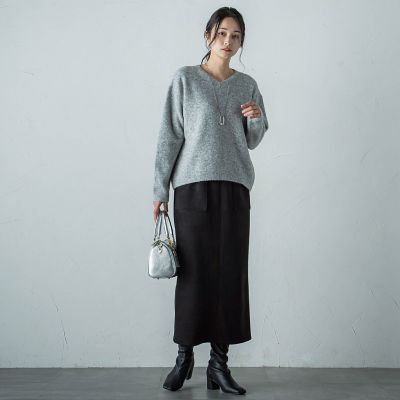 【ＷＥＢ限定】スエードナローロングスカート≪セットアップ対応／洗濯機で洗える≫