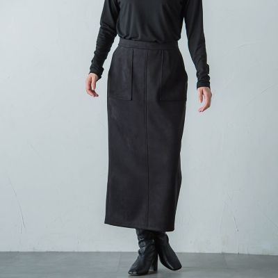 【ＷＥＢ限定】スエードナローロングスカート≪セットアップ対応／洗濯機で洗える≫
