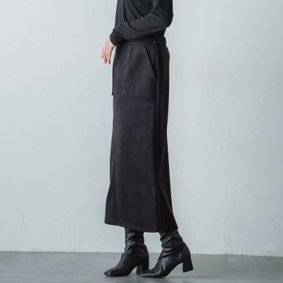 【ＷＥＢ限定】スエードナローロングスカート≪セットアップ対応／洗濯機で洗える≫