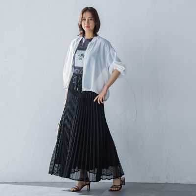 メッシュレースプリーツスカート≪洗濯機で洗える