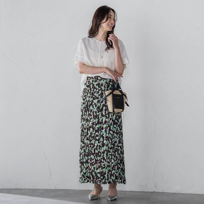 ＜LAUTREAMONT (Women)＞ツイルプリントスカート≪洗濯機で洗える≫