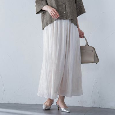 【SALE】LAUTREAMONT (Women)/ロートレアモン リンクルリッドエアリースカート&#8810;洗濯機で洗える&#8811; 02オフホワイト ロングスカート【三越伊勢丹/公式】