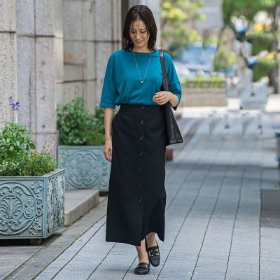 LAUTREAMONT (Women)/ロートレアモン ナローシルエットチノスカート&#8810;洗濯機で洗える&#8811; 04ブラック ロングスカート【三越伊勢丹/公式】