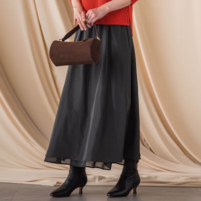 【SALE】LAUTREAMONT (Women)/ロートレアモン シアーブライト リバーシブルスカート&#8810;手洗い可能&#8811; 04ブラック ロングスカート【三越伊勢丹/公式】