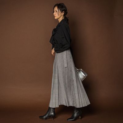 アシンメトリーコンビプリーツスカート | LAUTREAMONT (Women)/ロート
