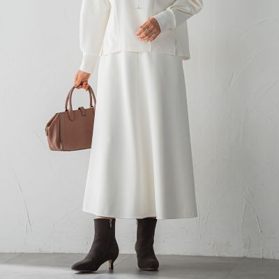 LAUTREAMONT (Women)/ロートレアモン プロシェルジョーゼット フレアスカート &#8810;セットアップ対応/洗濯機で洗える&#8811; 02オフホワイト ロングスカート【三越伊勢丹/公式】