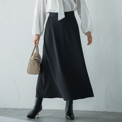 LAUTREAMONT (Women)/ロートレアモン プロシェルジョーゼット フレアスカート &#8810;セットアップ対応/洗濯機で洗える&#8811; 04ブラック ロングスカート【三越伊勢丹/公式】