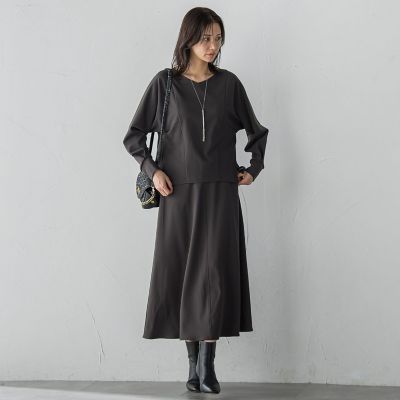 ＜LAUTREAMONT (Women)＞プロシェルジョーゼット　フレアスカート　≪セットアップ対応／洗濯機で洗える≫