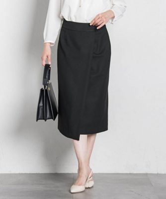 LAUTREAMONT (Women)/ロートレアモン 両面起毛ストレートスカート&#8810;洗える/セットアップ対応&#8811; 04ブラック ひざ丈スカート【三越伊勢丹/公式】