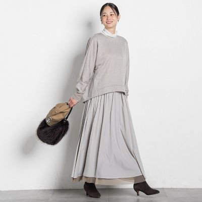 パウダーサテンリバーシブルスカート | LAUTREAMONT (Women)/ロート