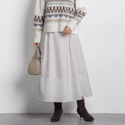 素材切り替えオーガンジースカート | LAUTREAMONT (Women)/ロート