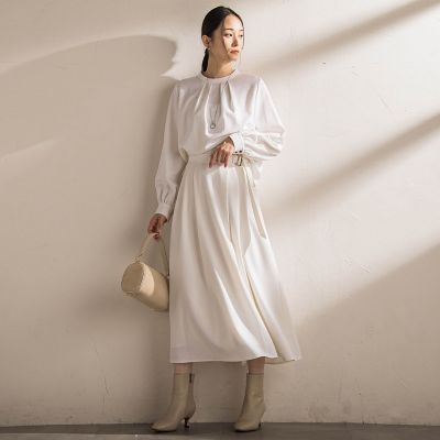 ウールブレンドストレッチフレアスカート≪セットアップ対応／手洗い