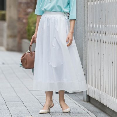 ＜LAUTREAMONT (Women)＞メンナイロンワッシャーブロードスカート