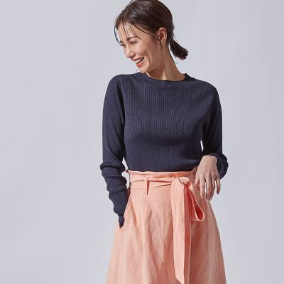 【SALE】LAUTREAMONT (Women)/ロートレアモン ストレッチ素材のリブニット 05ネイビー トップス【三越伊勢丹/公式】