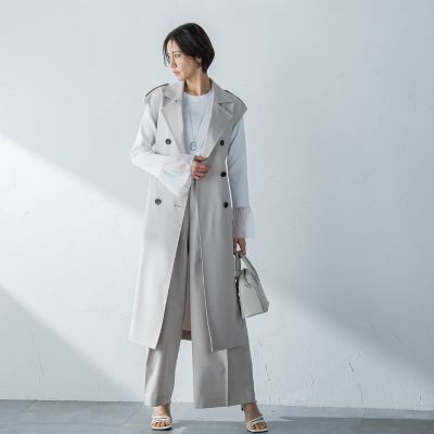 【洗えるニット】袖シアーリブニット