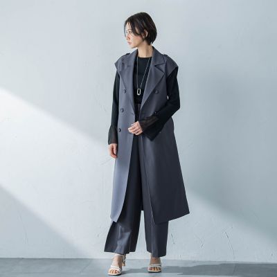 【洗えるニット】袖シアーリブニット