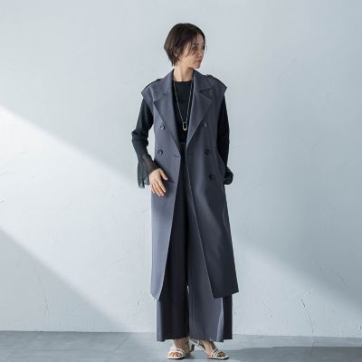 【洗えるニット】袖シアーリブニット