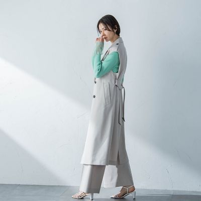 【洗えるニット】袖シアーリブニット