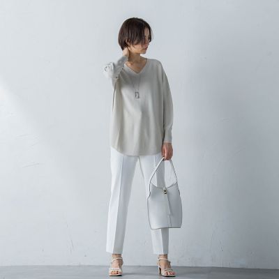 【ロートレアモン】【洗える】ホールガーメントVネックニットプルオーバー 洗える】ホールガーメントVネックニットプルオーバー