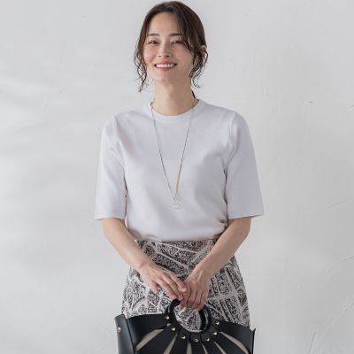 ＜LAUTREAMONT (Women)＞【洗えるニット】５分袖ニットプルオーバー