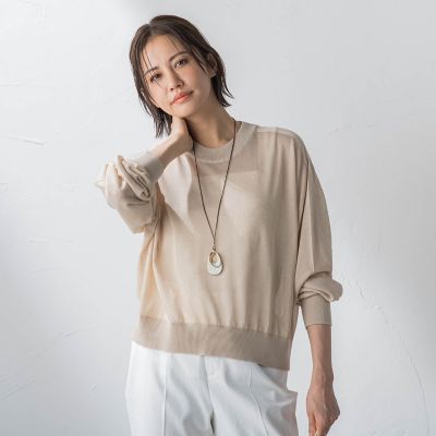 ＜LAUTREAMONT (Women)＞【ＷＥＢ＆一部店舗限定】シアーニットプルオーバー≪手洗い可能≫