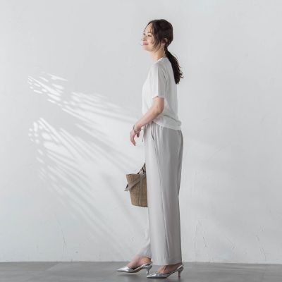 【ＷＥＢ限定】【３サイズ】５分袖ニットＴシャツ≪洗濯機で洗える≫