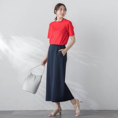 【ＷＥＢ限定】【３サイズ】５分袖ニットＴシャツ≪洗濯機で洗える≫