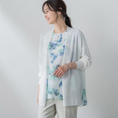＜LAUTREAMONT (Women)＞着流しシアーカーディガン≪手洗い可能≫
