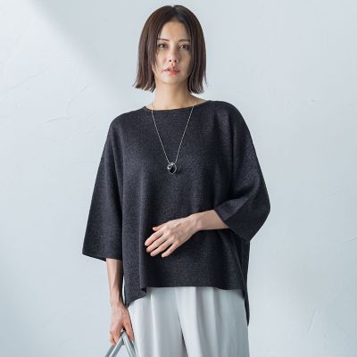 ラメ混ニットプルオーバー≪手洗い可能≫