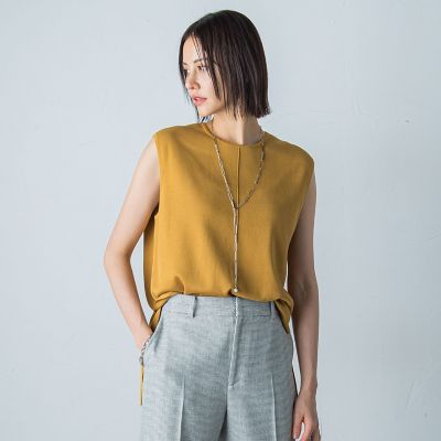 コットン混スムースベスト≪手洗い可能≫