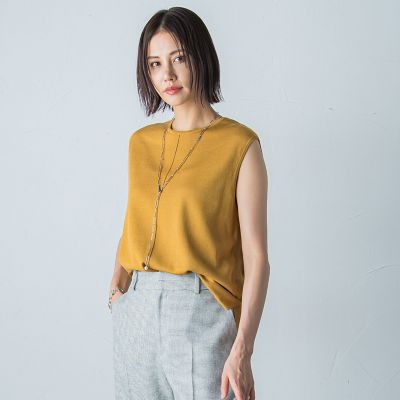 コットン混スムースベスト≪手洗い可能≫