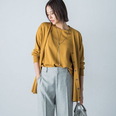 コットン混スムースロングカーディガン≪手洗い可能≫