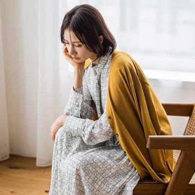 コットン混スムースロングカーディガン≪手洗い可能≫