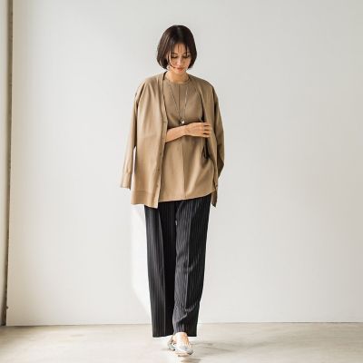 コットン混スムースロングカーディガン≪手洗い可能≫