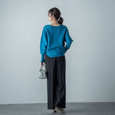 【ＷＥＢ限定】袖ボタンガーターニット≪手洗い可能≫