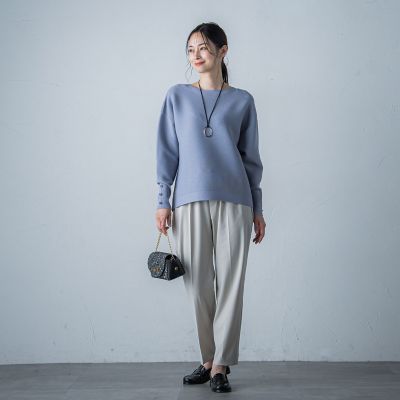 【ＷＥＢ限定】袖ボタンガーターニット≪手洗い可能≫