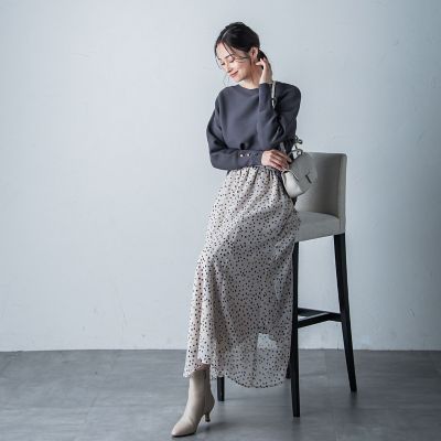 【ＷＥＢ限定】袖ボタンガーターニット≪手洗い可能≫