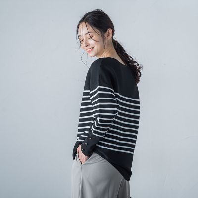 【ＷＥＢ限定】袖ボタンガーターニット≪手洗い可能≫