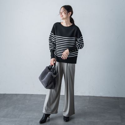 【ＷＥＢ限定】袖ボタンガーターニット≪手洗い可能≫
