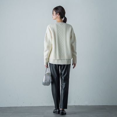 エッセンロートレアモンのケーブルニットカーデ　38サイズ エッセンロートレアモンのケーブルニットカーデ 38サイズ ロート