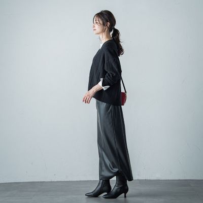 カタログ掲載】ケーブル編みVネックカーディガン≪手洗い可能