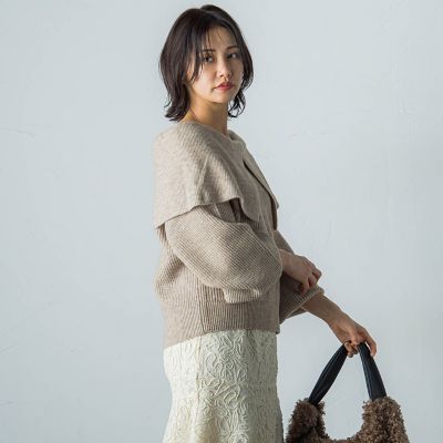 【WEB＆一部店舗限定】ビックケープニットプルオーバー WEB＆一部店舗限定】ビックケープニットプルオーバー