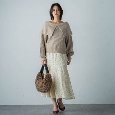 ニット セーター 「WEB＆一部店舗限定」ビックケープニットプルオーバー レディース WEB＆一部店舗限定】ビックケープニットプルオーバー