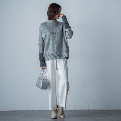 ブロッキングハイネックプルオーバー≪手洗い可能≫