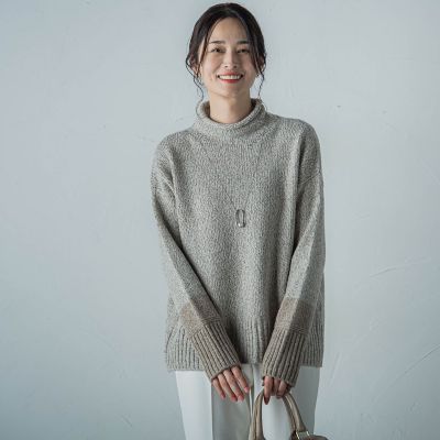 ブロッキングハイネックプルオーバー≪手洗い可能≫