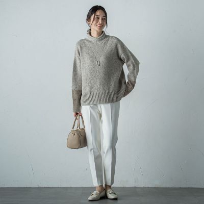 ブロッキングハイネックプルオーバー≪手洗い可能≫