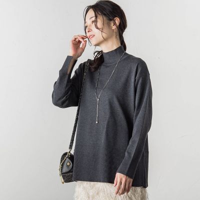 ANAYI ベージュ ニット ポンチョ ケープ ハイネック タートル F