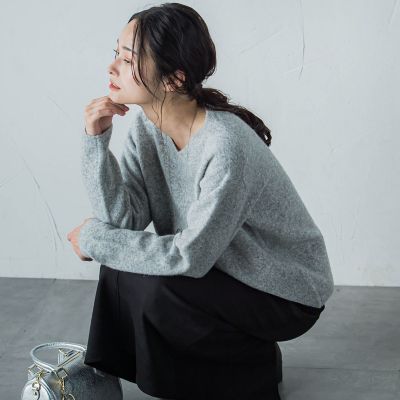 WEB限定】ふんわりラインボーダーニット≪手洗い可能